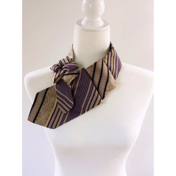 Ogsplosh - Purple And Gold Ascot - Sustainably Made - Women's Tie - NEW - Picture 4 of 8